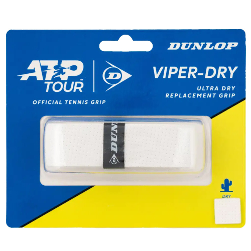 Tenis omotávky DUNLOP ATP VIPER-DRY Grip 1,8 mm bílá