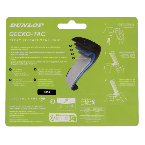 Tenis omotávky DUNLOP GECKO-TACK Grip 1,9 mm bílá